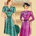 1930s Sewing Pattern Vintage Simplicity 3298 One Piece Career Day Dress Unique Bodice Size 16 Bust 34