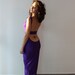 Backless purple long elastic jersey tricot one of a kind dress "Woman in Love"