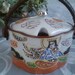 Asian Hand-Painted Mustard Jar/ Vintage Condiment jar/ Unique