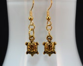 Cute Turtle Earring- Nautical, Antique gold, Sea animal, Nautical Fashion,