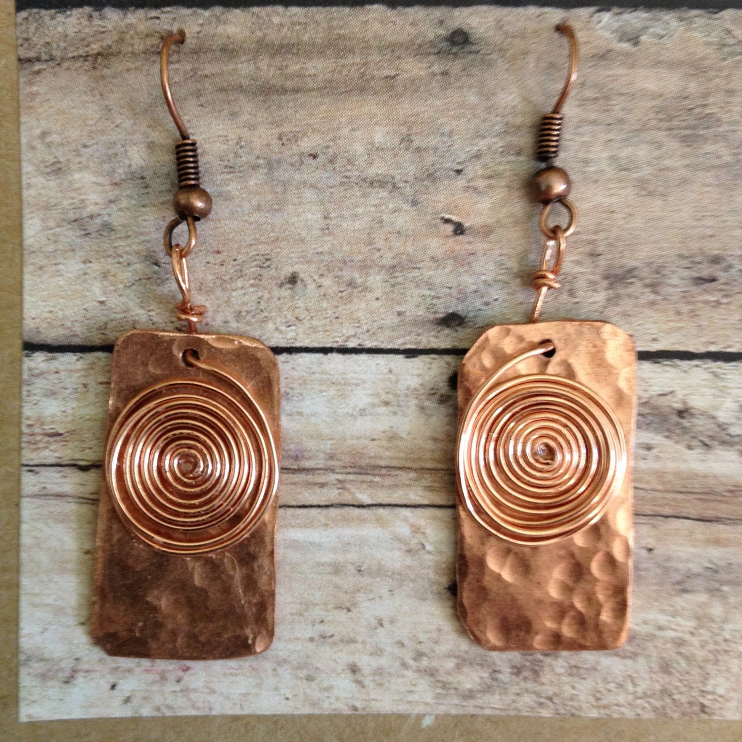 Hammered Copper Artisan Earrings