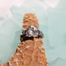 Vintage 1950s Sterling Silver Plated Cubic Zirconia Hearts Engagement Ring - Size 7 1/4