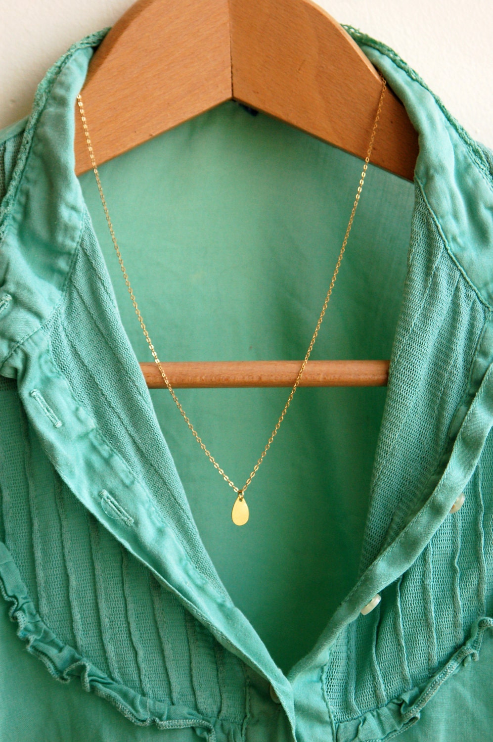 Gold necklace drop necklace tiny pendant necklace
