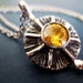 Yellow Zircon Sun Inspired Necklace Sterling Silver 950