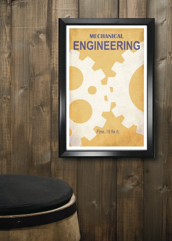 Mechanical Engineering 11x17 minimalism poster print