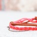 Red and Pink Chevron Adjustable Bracelet