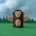 Chimpanzee Monkey Finger Puppet - African Chimp Puppet - Safari Animal Finger Puppet - Felt Animal Puppet