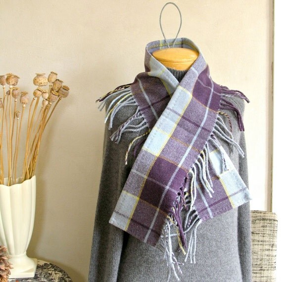 purple plaid blanket scarf