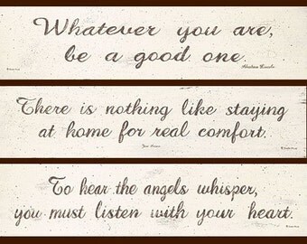 Inspirational Word Prints. Jane Austen, Abe Lincoln quotes. Brown on cream. Choose one