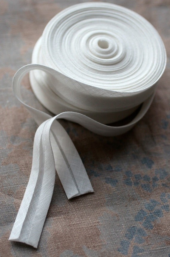 Linen bias tape width 2 cm white