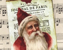 Christmas Gift Tags, Vintage Santa, <b>Joyeux Noel</b>, französischer Weihnachten, ... - il_214x170.187385433