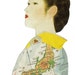 Original Collage Art Japan Map Art Japanese Geisha Kimono Artwork Asian Decor Paper Collage