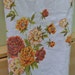 Vintage Linen Tablecloth Mid Century Orange and Yellow Flowers 1950s