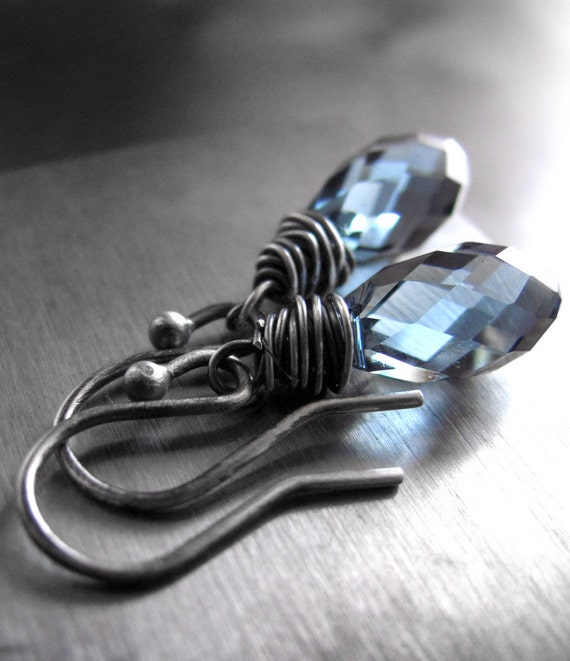 Kyrie Silver Earrings in Sky Blue Illusion main image 1