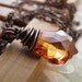 Amber Orange Crystal Pendant Necklace, Rust Orange, Wire-Wrapped in Antiqued Copper, Fall Fashion, Autumn Jewelry, Vintage Style Jewelry