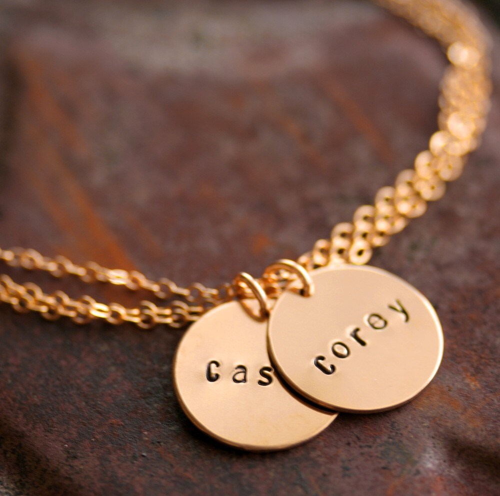 Personalized Gold Filled Charm Bracelet with 2 Charms