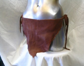REaDY To SHIP!! Authentic Leather Loincloth FESTIVAL Deerskin Unisex COMICON Fetish Brown Swimwear Sexy Tarzan Custom made by Debbie Leather