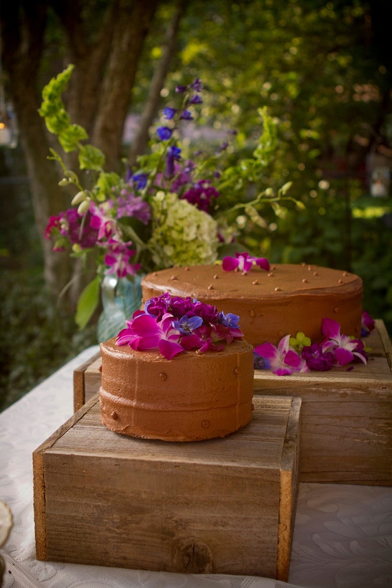 Items similar to Rustic Cake Stand Wood Box.1 Wood Cake Box. Cake