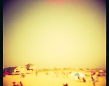 Butter Beach -Surreal Yellow Vintage Summer Beach Scene Toy Camera Photo Print -Yellow Beach - il_214x170.247212921