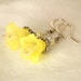 Flower Earrings - Vintage Inspired Yellow Acrylic Flower Antiqued Silver