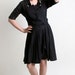 1950s Little Black Dress - Vintage Pleat Skirt Day Dress by Rite Fit - Large