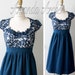 Navy Lace Dress, Bridesmaid, Made to Order