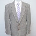 Men's Blazer / Vintage Grey Harris Tweed Jacket / Size 46 Large XL