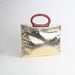 gold foil tote bag | vintage lucite handle shopper | 1960s embossed handbag