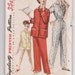 Vintage Sewing Pattern Ladies 1950's Pajama Set Simplicity 1325 - Free Pattern Grading E-book Included