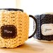 Mine Yours Customizable Coffee Mug Cozy Set Crocheted Tea Cup Cosy Anniversary Gift