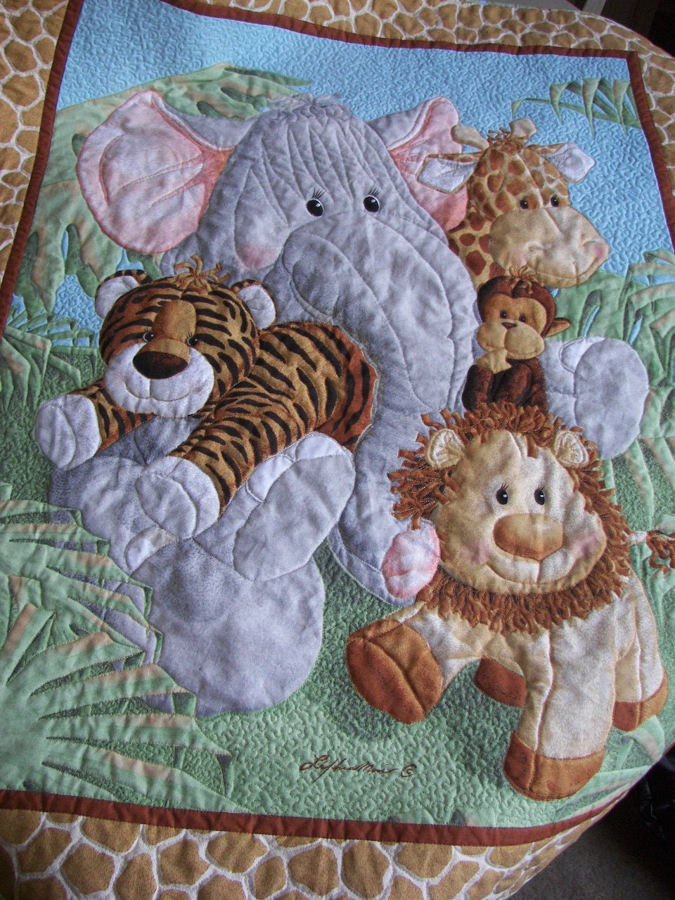 Baby Quilt Jungle Babies Animals