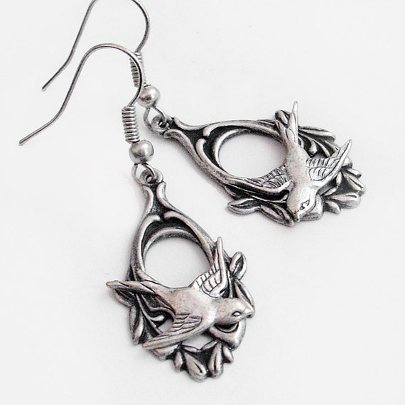 Silver Swallow Earrings 108