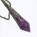 Amethyst Prism in Bronze Filigree Pendant - Purple Crystal Jewelry - Crystal Necklace