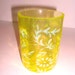 Vintage Yellow Glass Tumbler Juice Glass Vaseline Glass Fern and Daisy Glass Tumbler Northwood Glass Uranium Glass Tumbler