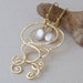 LAST PAIR Pearl Gold Dangle Earrings, June Pearl Birthstone Earrings, Statement Earrings