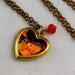 Kiss Heart Shaped Locket, Klimt, Painting, Couple Necklace Locket-KISS FOREVER