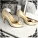 PREVIOUSLY 23.00 - Vintage Rosette Heels in Cream - Size 6.5-7