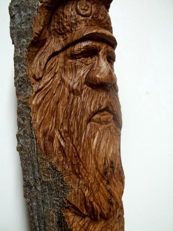 mountain man woodcarving cottonwoodbark by WoodcarvingByMike