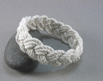 rope bracelet white cotton turks head knot bracelet nautical sailor bracelet rope jewelry fisherman bracelet 100