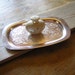 Vintage Wm Rogers Silverplate Holloware Tray with engraved pattern of leaves and flowers