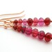 Rose Gold Earrings garnet january birthstone burgandy red gemstone stack wire wrapped earrings bluebirdss australia