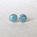Petite Porcelain Earrings. Jade Green Rounds. Aqua. Light Teal Green. Post or Stud Earrings. Surgical Steel. Minimalist