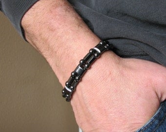 Magnetic Therapy Bracelet - Black "Hematite" - Men's or Women's