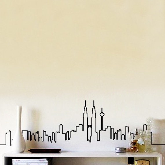 Items similar to Kuala Lumpur Skyline Urban Vinyl Wall Decals on Etsy
