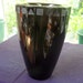 SALE Sasaki Ward Bennett Art Deco Black glass Vase Sengai Vintage handmade