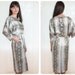 Vintage 1980s Dress - 80s Dress - Snakeskin Satin Dolman Dress with Pockets - M