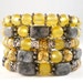 Bracelet Stack Yellow and Gray Stone and Glass Bracelets Arm Candy Bracelets Layered Bracelet Gift Ideas for Women Jewelry for Teens