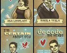 Popular items for science valentine on Etsy