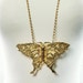 Vintage 70s BUTTERFLY Statement Necklace - Gold - HUGE Pendant