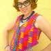 SALE Psychedelic Puzzle reversible vest: perfect for Burning Man, festivals, costumes, and rainbow lovers!